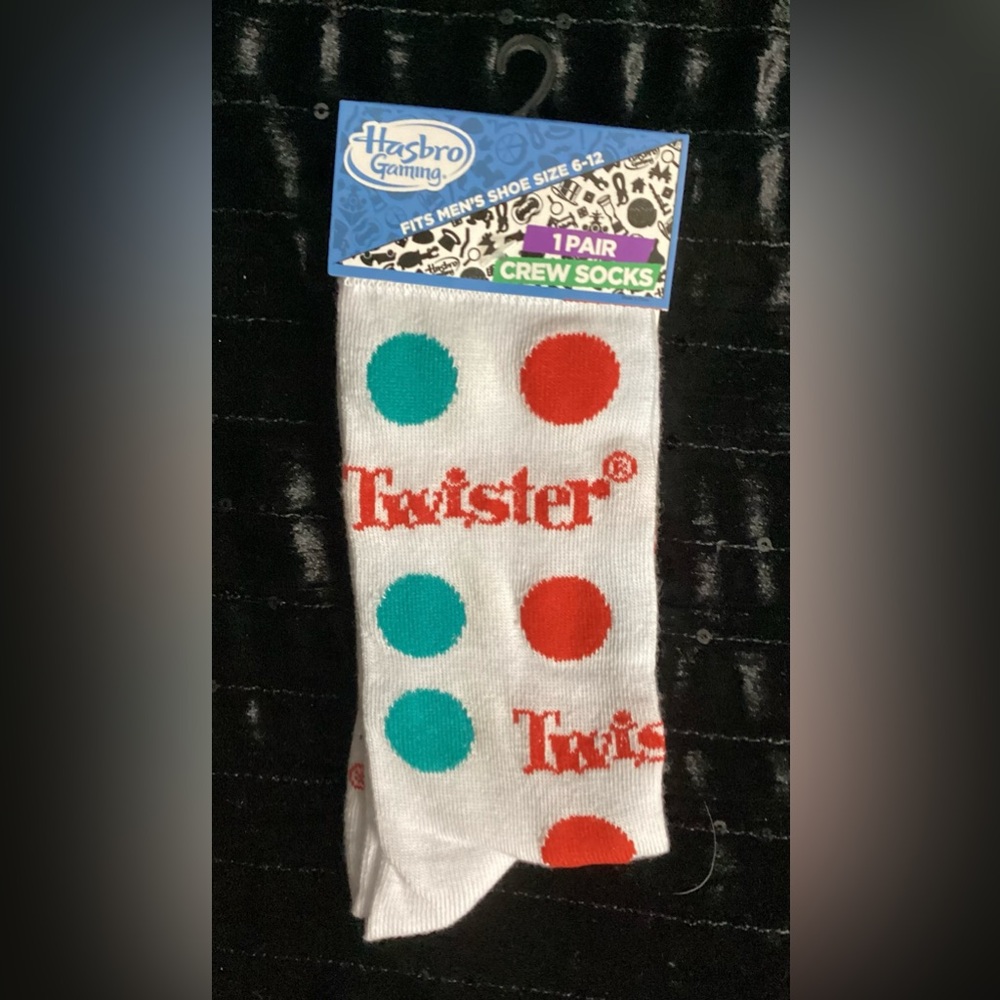 Hasbro Twister Crew Socks - White, Red, Teal 6-12